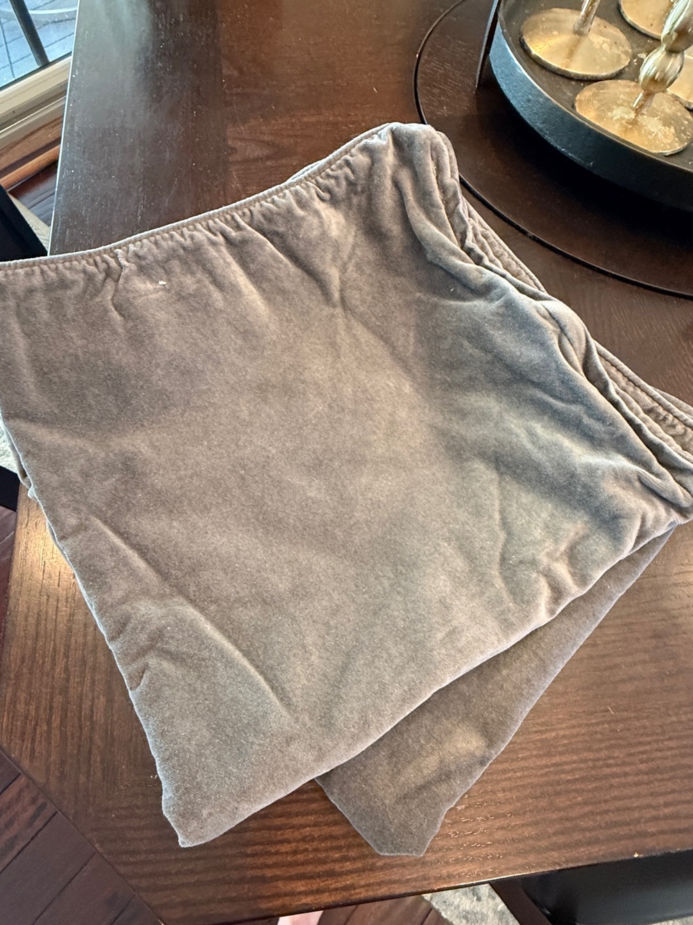 IKEA Gray Velvet-Like Euro Pillow Shams (pair)